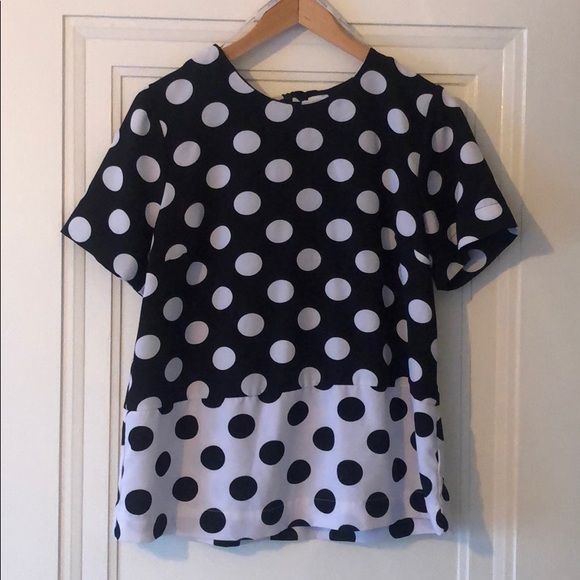 Daniel Rainn Polka Dot Short Sleeve Blouse EUC - Picture 2 of 14